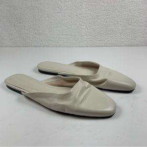 Who What Wear Davidson Mules‎ Flats Ivory Leather Women's Size 9 NWOB 7133